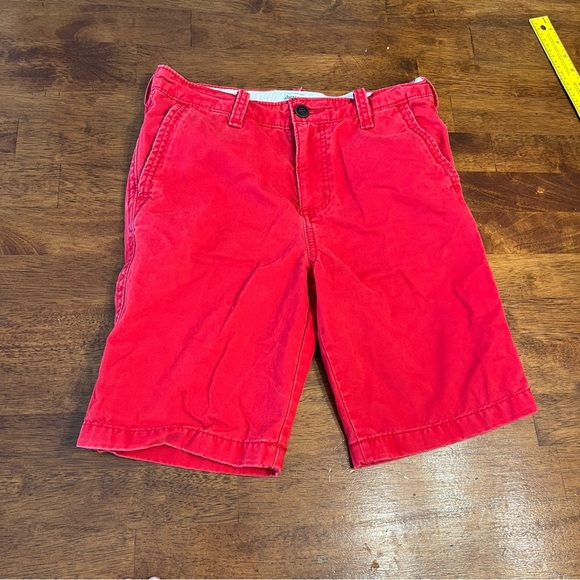 Kids Abercrombie red chino khaki cargo Shorts size 16 - Picture 1 of 7